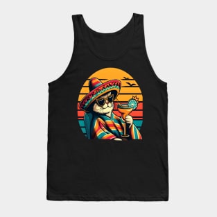 retro vintage Cat glasses Tank Top